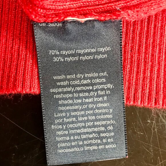 Tommy Hilfiger V-Neck Knit Tank Top Women's Samba Multi Pullover Sleeveless Red - Picture 5 of 5